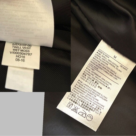 Banana Republic Vest Mens Medium Green Twill Wet Moss Full Zip Button Casual - Picture 8 of 8